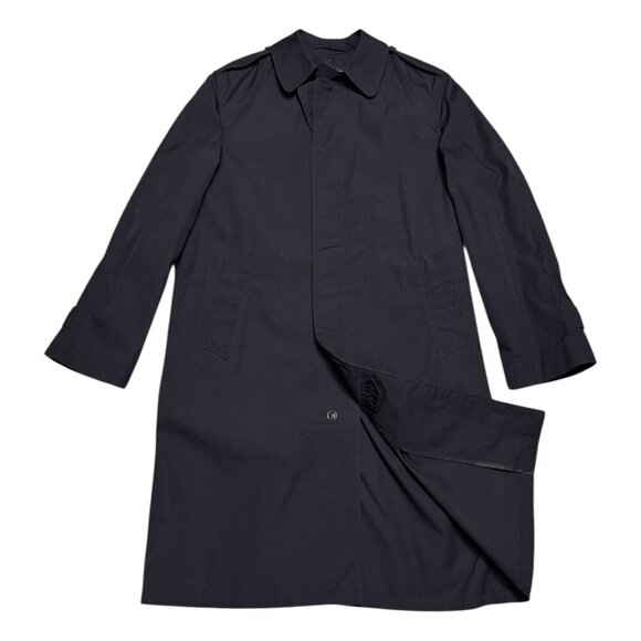 US NAVY DCSP Army Waterproof Business Casual Black Trench Jacket Coat Mens 40L - Picture 1 of 6